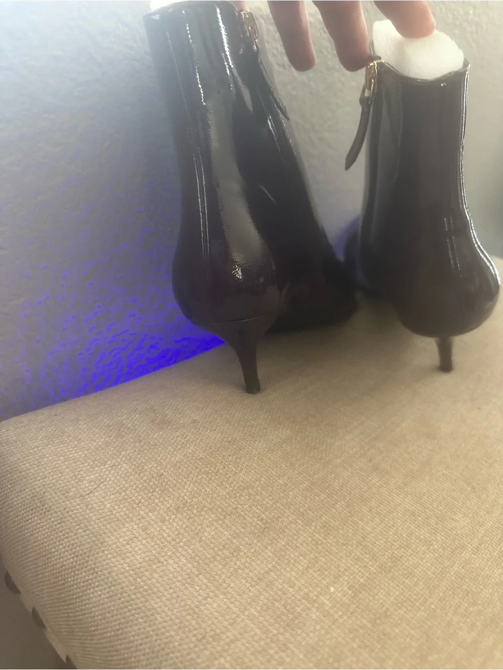 Coutgo Women's Pointed Toe Ankle Boots in Burgundy 6.5